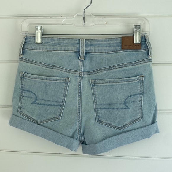 American Eagle | Faded Light Denim Shorts with Distressing | Excellent Condition - Picture 4 of 7